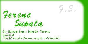 ferenc supala business card